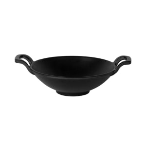 701-MFP7218B 7" Round Melamine Wok w/ Handles - Faux Cast Iron, Black
