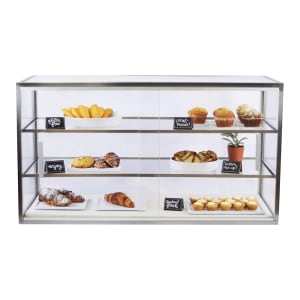 151-2232355 3 Tier Pastry Display Case w/ Sliding Doors - Acrylic w/ Metal Frame