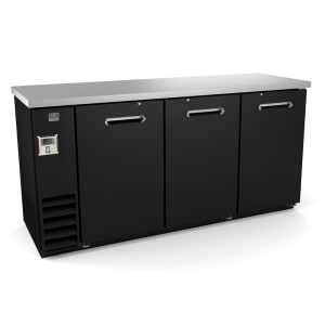 260-KCHBB72S 73 1/8" Bar Refrigerator - 3 Swinging Solid Doors, Black, 115v