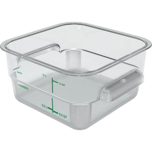 028-1195007 2 qt Square Food Storage Container - Polycarbonate, Clear