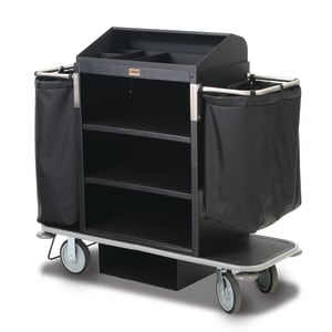 650-2220 Housekeeping Cart w/ (3) Shelves & (2) Bags - 30"L x 19"W x 36"H, Pla...