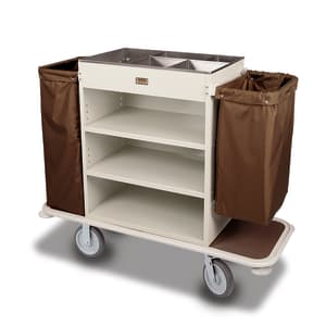 650-2150 Housekeeping Cart w/ (3) Shelves & (2) Bag Handles - 30"L x 19"W x 36&quot...
