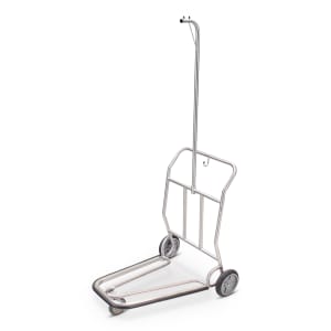 650-1574SSHB Self Serve Luggage Cart w/ Garment Hanger - 37"L x 28"W x 71-1/4"H, Brushed Steel