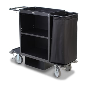 650-2103 Housekeeping Cart w/ (2) Shelves & (1) Bag - 30"W x 19"D x 36"H, Stee...