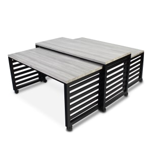 650-7431 3 Piece Fiji Series Nesting Tables Set - Laminate Top w/ Steel Frame