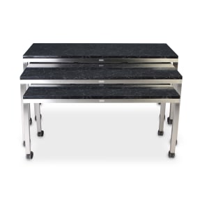 650-7405 3 Piece Claremont Nesting Tables Set - Laminate Top w/ Brushed Stainless Steel Frame