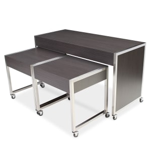 650-7414 3 Piece Foss Series Nesting Tables Set - Laminate Top w/ Brushed Stainless Steel Frame