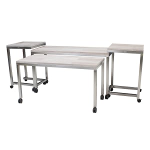 650-7404 4 Piece Claremont Nesting Tables Set - Laminate Top w/ Brushed Stainless Steel Frame