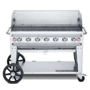 828-RCB48WGPLP 46" Mobile Gas Commercial Outdoor Grill w/ Water Pans, Liquid Propane 