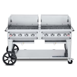 828-RCB60WGPLP 58" Mobile Gas Commercial Outdoor Grill w/ Water Pans, Liquid Propane 