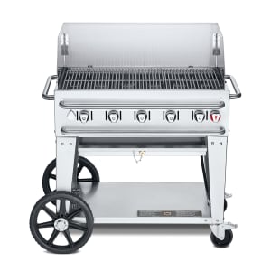 828-CVRCB36WGPLP 34" Mobile Gas Commercial Outdoor Grill w/ Wind Guards, Liquid Propane