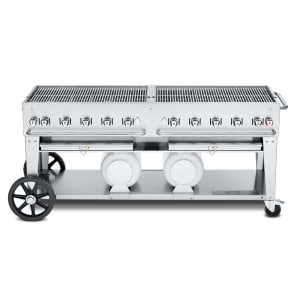 828-CCB72LP 70" Mobile Gas Commercial Outdoor Grill w/ Gas Tank Support, Liquid Propane 