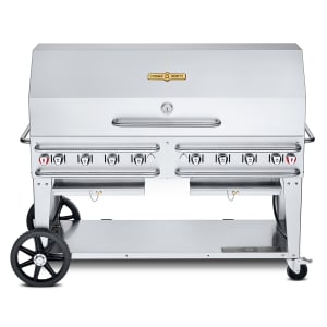 828-CVRCB601RDP 58" Mobile Gas Commercial Outdoor Grill w/ Roll Dome, Liquid Propane