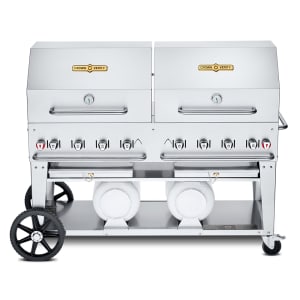 828-CCB60RDP 58" Mobile Gas Commercial Outdoor Grill w/ Gas Tank Support, Liquid Propane 