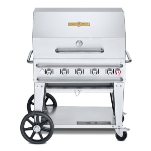 828-CVRCB36RDPLP 34" Mobile Gas Commercial Outdoor Grill w/ Roll Dome, Liquid Propane