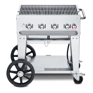 828-MCB30LP 28" Mobile Gas Commercial Outdoor Charbroiler w/ Water Pan, Liquid Propane 