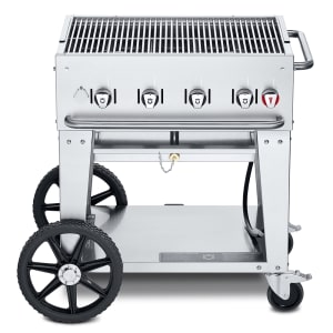 828-MCB30NG 28" Mobile Gas Commercial Outdoor Charbroiler w/ Water Pan, Natural Gas