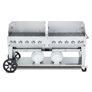 828-CCB72WGP 70" Mobile Gas Commercial Outdoor Grill w/ Gas Tank Support, Liquid Propane 