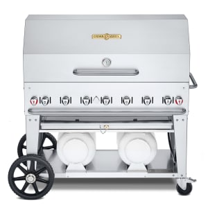 828-CVCCB48RDP 46" Mobile Gas Commercial Outdoor Grill w/ Roll Domes, Liquid Propane
