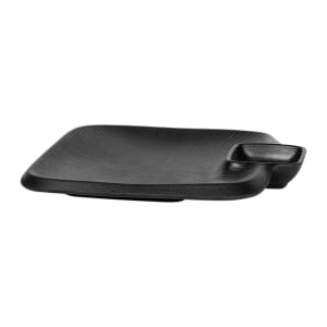 701-B428090B 9" Square Chip & Dip Plate - Melamine, Black