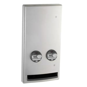 016-B47064C Semi Recessed Sanitary Napkin/Tampon Dispenser - Free Vend, Stainless Steel