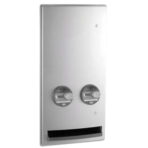 016-B4706C Recessed Sanitary Napkin/Tampon Dispenser - Free Vend, Stainless Steel