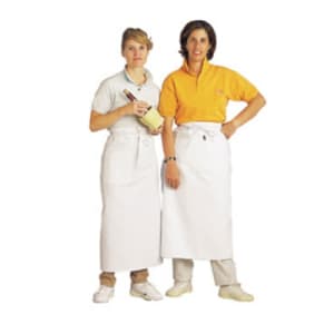 094-607BA Bistro Apron, Heavyweight Twill, 33" x 30", X-Long Ties, White