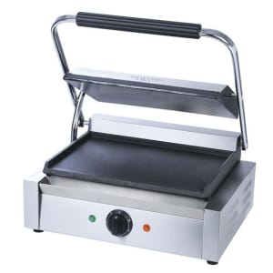 122-SG811EF Single Commercial Panini Press w/ Cast Iron Smooth Plates, 120v