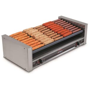 128-8036SLT220 36 Hot Dog Roller Grill w/ Manual Controls - Slanted Top, 220v