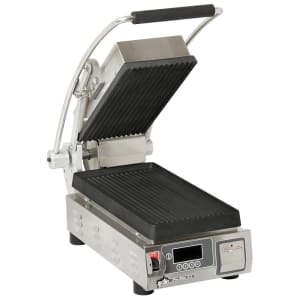 062-9PPGT7IEA120V Single Commercial Panini Press w/ Cast Iron Grooved Plates, 120v