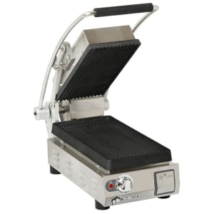 062-9PPGT7IA240V Single Commercial Panini Press w/ Cast Iron Grooved Plates, 240v/1ph
