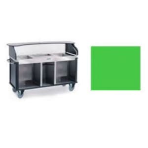 121-68220GRN Kiosk Type Food Cart w/ Enclosed Cabinet, 77 1/4"L x 28 1/4"W x 52 1/2&quo...