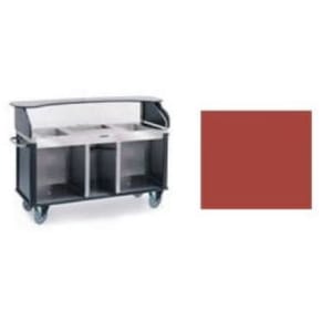 121-68220RED Kiosk Type Food Cart w/ Enclosed Cabinet, 77 1/4"L x 28 1/4"W x 52 1/2&quo...