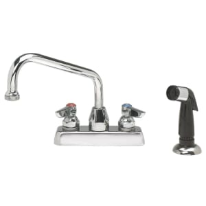 161-A30 Deck Mount Faucet - Swing Spout, 4" Centers, Spray Nozzle, Installed