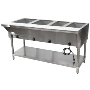 161-HF4E120 62 3/8" Hot Food Table w/ (4) Wells & Cutting Board, 120v