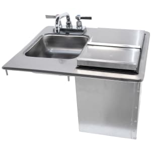 161-D24SIBL (1) Compartment Drop-in Sink w/Ice Bin - 9" x 9", Drain Included