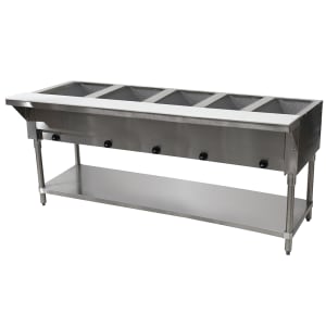161-HF5GNAT 77 3/4" Hot Food Table w/ (5) Wells & Cutting Board, Natural Gas