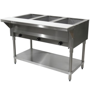 161-HF3GNAT 47 1/8" Hot Food Table w/ (3) Wells & Cutting Board, Natural Gas