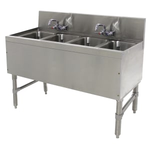 161-PRB1944C 48" 4 Compartment Sink w/ 10"L x 14"W Bowl, 10" Deep