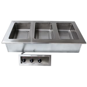 161-DISW3208240 Drop-In Hot Food Well w/ (3) Full Size Pan Capacity, 208-240v/1ph
