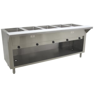 161-HF5GNATBS 77 3/4" Hot Food Table w/ (5) Wells & Cutting Board, Natural Gas