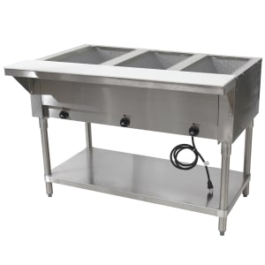 161-HF3E120 47 1/8" Hot Food Table w/ (3) Wells & Cutting Board, 120v