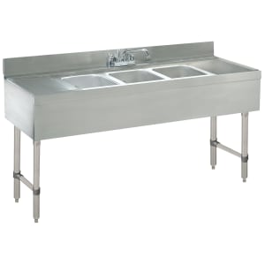 161-CRB63C 72" 3 Compartment Sink w/ 10"L x 14"W Bowl, 10" Deep