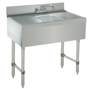161-CRB31C 24" Underbar Work Board 1 Sink Compartment Unit w/ Deck Mounted Faucet