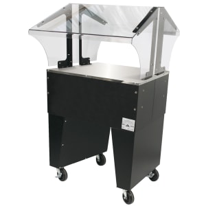 161-B2STUB 31 13/16" Mobile Food Bar w/ Open Base & Stainless Top, Black