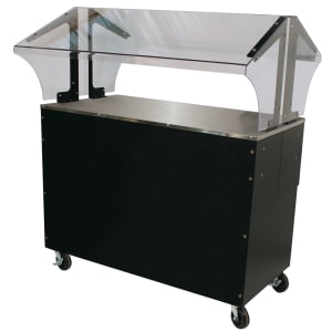 161-B3STUBSB 47 1/8" Mobile Food Bar w/ Enclosed Base & Stainless Top, Black