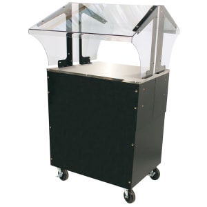 161-B2STUBSB 31 13/16" Mobile Food Bar w/ Enclosed Base & Stainless Top, Black