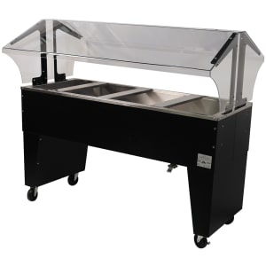 161-B4CPUB 62 7/16" Cold Food Bar - (4) Pan Capacity, Floor Model, Black