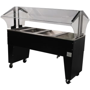 161-B4CPUB 58" Cold Food Bar - (4) Pan Capacity, Floor Model, Black