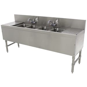 161-PRB2474C 84" 4 Compartment Sink w/ 10"L x 14"W Bowl, 10" Deep